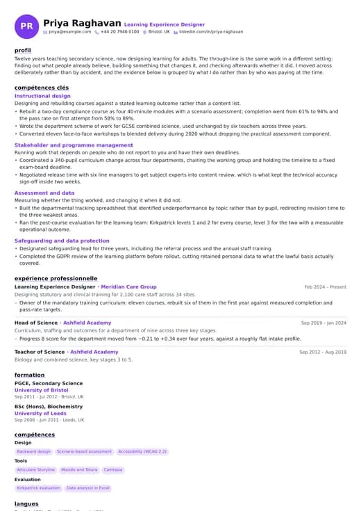 Aperçu du modèle de CV Portfolio Style — une mise en page creative