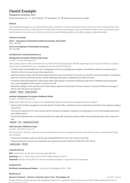 Aperçu du modèle de CV Simple Classic — une mise en page classic